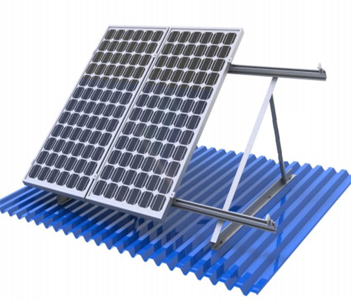 Metal flat roof solar mounting